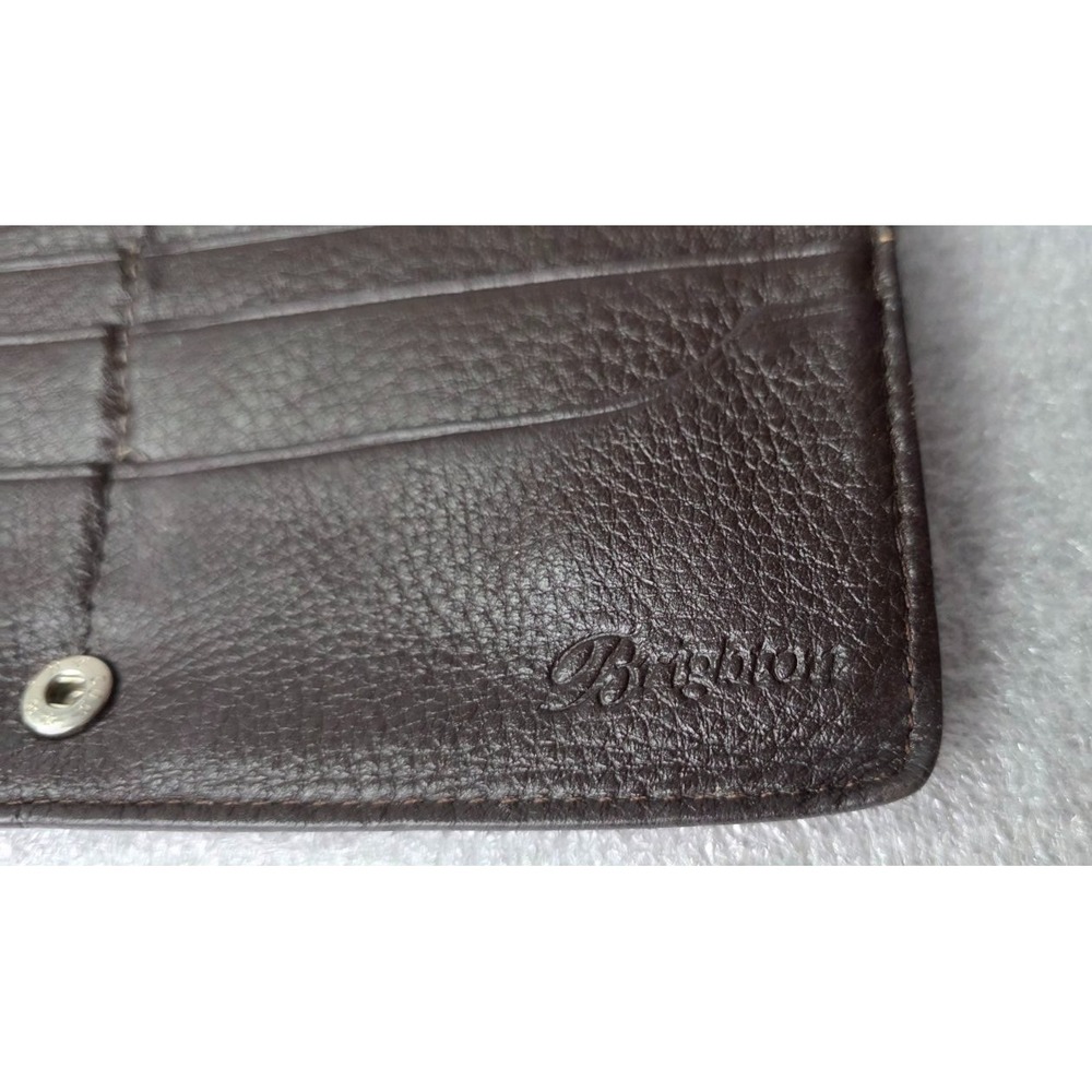 Brighton Brown Croc Leather Checkbook Credit Card ID Cover Wallet - Picture 8 of 10